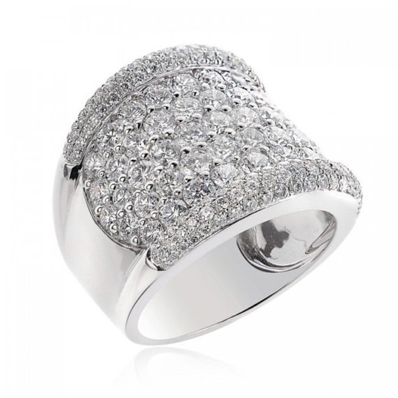 4.25 Carat Round Brilliant Diamond Wedding Band - Picture 1 of 3